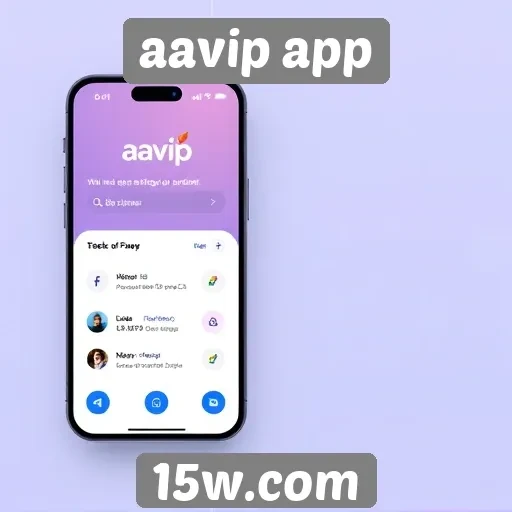 Interface do usuário do aavip app em análise